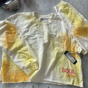 CROPPED SOUL CYCLE GLOW SWEATSHIRT TOP SUMMER SIZE LARGE
